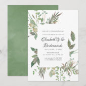 Greenery Geometric Wedding Bridesmaids Luncheon Kaart (Voorkant / Achterkant)