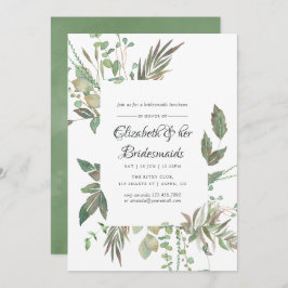 Greenery Geometric Wedding Bridesmaids Luncheon Kaart