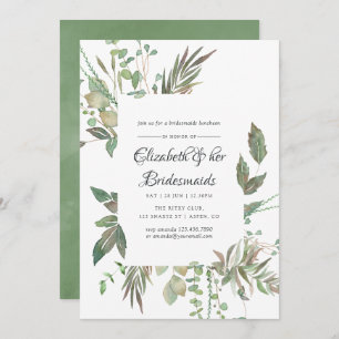 Greenery Geometric Wedding Bridesmaids Luncheon Kaart
