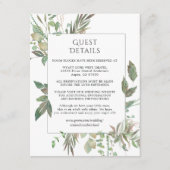 Greenery Geometric Wedding Guest Details Informatiekaartje (Voorkant)