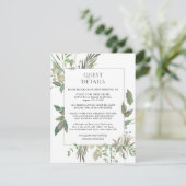 Greenery Geometric Wedding Guest Details Informatiekaartje (Staand voorkant)