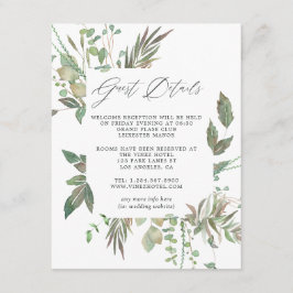 Greenery Geometric Wedding Guest Details Informatiekaartje