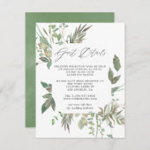 Greenery Geometric Wedding Guest Details Informatiekaartje (Voorkant / Achterkant)