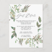 Greenery Geometric Wedding Guest Details Informatiekaartje (Voorkant)