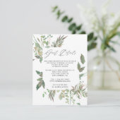 Greenery Geometric Wedding Guest Details Informatiekaartje (Staand voorkant)