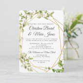 Greenery Geometric Wedding Invitations Kaart (Staand voorkant)