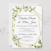 Greenery Geometric Wedding Invitations Kaart (Voorkant)