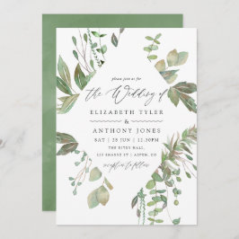 Greenery Geometric Wedding Kaart