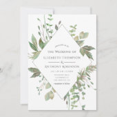 Greenery Geometric Wedding Kaart (Voorkant)