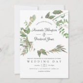 Greenery Geometric Wedding Kaart (Voorkant)