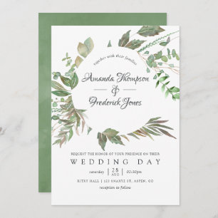 Greenery Geometric Wedding Kaart
