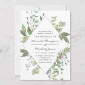 Greenery Geometric Wedding Kaart (Voorkant)