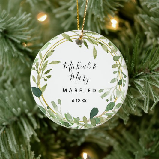 Greenery Geometric Wedding Ornament Gift (Boom)