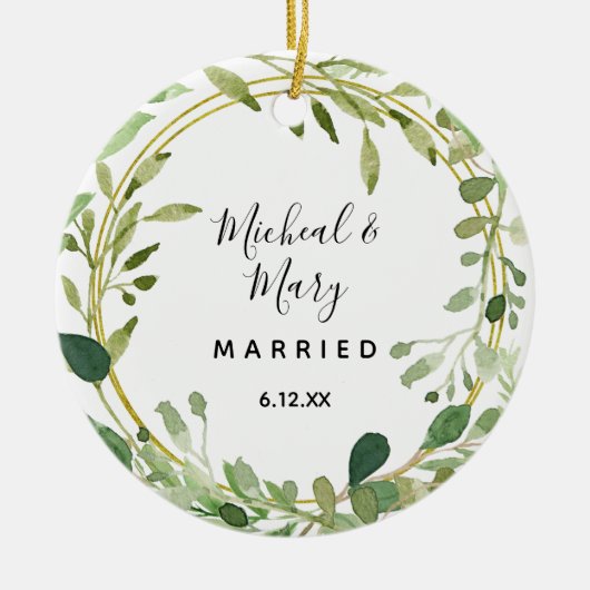 Greenery Geometric Wedding Ornament Gift (Voorkant)