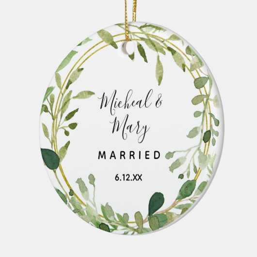 Greenery Geometric Wedding Ornament Gift (Links)