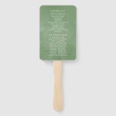 Greenery Geometric Wedding Programme Handwaaier (Achterkant)