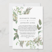Greenery Geometric Wedding Reduced Guest List Aankondiging (Voorkant)