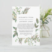 Greenery Geometric Wedding Reduced Guest List Aankondiging (Staand voorkant)