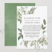 Greenery Geometric Wedding Reduced Guest List Aankondiging (Voorkant / Achterkant)