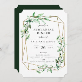 Greenery Geometric Wedding Rehearsal Dinner Kaart