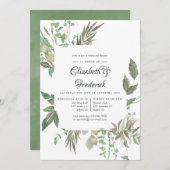 Greenery Geometric Wedding Rehearsal Dinner Kaart (Voorkant / Achterkant)