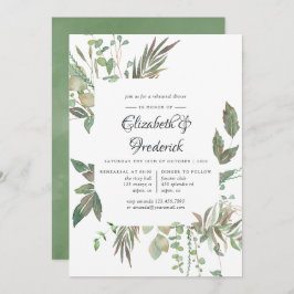 Greenery Geometric Wedding Rehearsal Dinner Kaart
