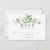 Greenery Geometric Wedding RSVP Kaartje (Voorkant)
