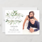 Greenery Geometric Wedding Save the Date Magnetische Uitnodiging (Voorkant)