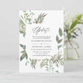 Greenery Geometric Wedding Update Kaart (Staand voorkant)