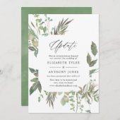 Greenery Geometric Wedding Update Kaart (Voorkant / Achterkant)