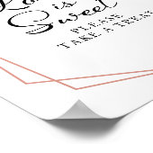 Greenery Geometric White Floral Love is Sweet Sign Poster (Hoek)