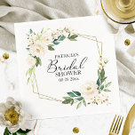 Greenery Geometric White Floral Vrijgezellenfeest Servet<br><div class="desc">Groen Geometrisch Wit Bloemen Vrijgezellenfeest Servetten</div>