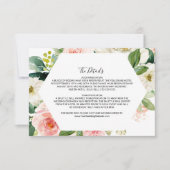 Greenery Geometrische bruiloft Details invoegen Ka Kaart (Voorkant)