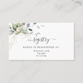 Greenery Gift Registry Enclosure Card Visitekaartje