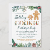 Greenery Gingerbrood Men Cookie Exchange Party Kaart (Voorkant)