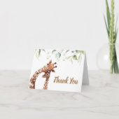 Greenery Giraffe Baby shower Hartelijk dank Bedankkaart (Voorkant)