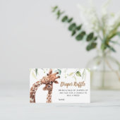 Greenery Giraffe Baby shower Visitekaartje (Staand voorkant)