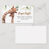 Greenery Giraffe Baby shower Visitekaartje (Voorkant / Achterkant)