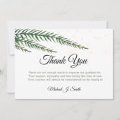 Greenery Glitter Modern Funeral Bedankkaart (Voorkant)