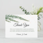 Greenery Glitter Modern Funeral Bedankkaart (Staand voorkant)