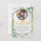 Greenery Glitter Photo Wife Jubileum Kaart (Voorkant)