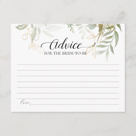 Greenery Gold Advice voor de toekomstige Kaart (Voorkant)