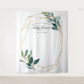 Greenery Gold Baby Shower Backdrop Photo Booth Wandkleed (Voorkant)