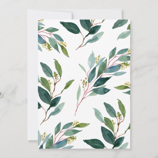 Greenery Gold Baby Shower Kaart (Achterkant)