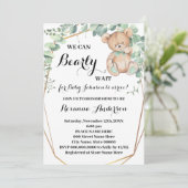 Greenery Gold Beer Baby shower Barly wait Baby Kaart (Staand voorkant)