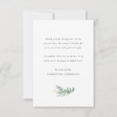 Greenery Gold Berries Wedding Dress Vrijgezellenfe Bedankkaart (Achterkant)