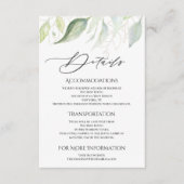 Greenery Gold Botanical Leaves Accommodations Informatiekaartje (Voorkant)