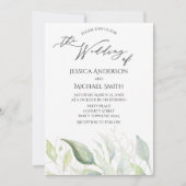 Greenery Gold Botanical Leaves Wedding Kaart (Voorkant)