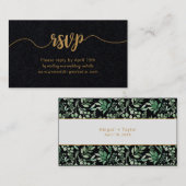 Greenery + Gold bruiloft website rsvp online kaart Visitekaartje (Voorkant / Achterkant)