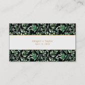 Greenery + Gold bruiloft website rsvp online kaart Visitekaartje (Achterkant)